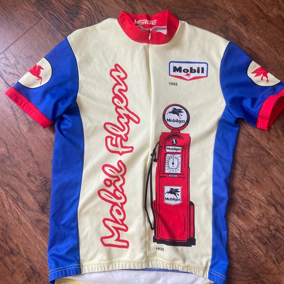 Vintage Cycling Jersey - Blue, Red, Cream - Picture 2 of 4